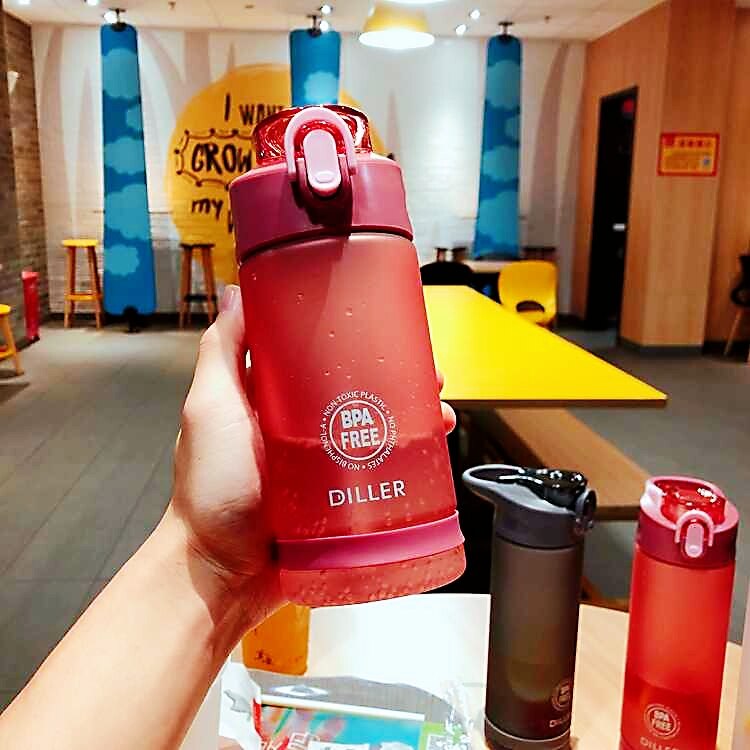 Diller Water sport fles met Stro voor Gym Fles BPA Gratis tritan plastic Sport Shaker water + flessen 750ml voor Kid/Vrouwen