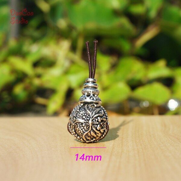 14mm 1 stuks 3 gaten sterling zilveren goeroe kralen gesneden draak mala kraal japa kralen armband oorbellen sieraden bevindingen doe-het-zelf accessoires