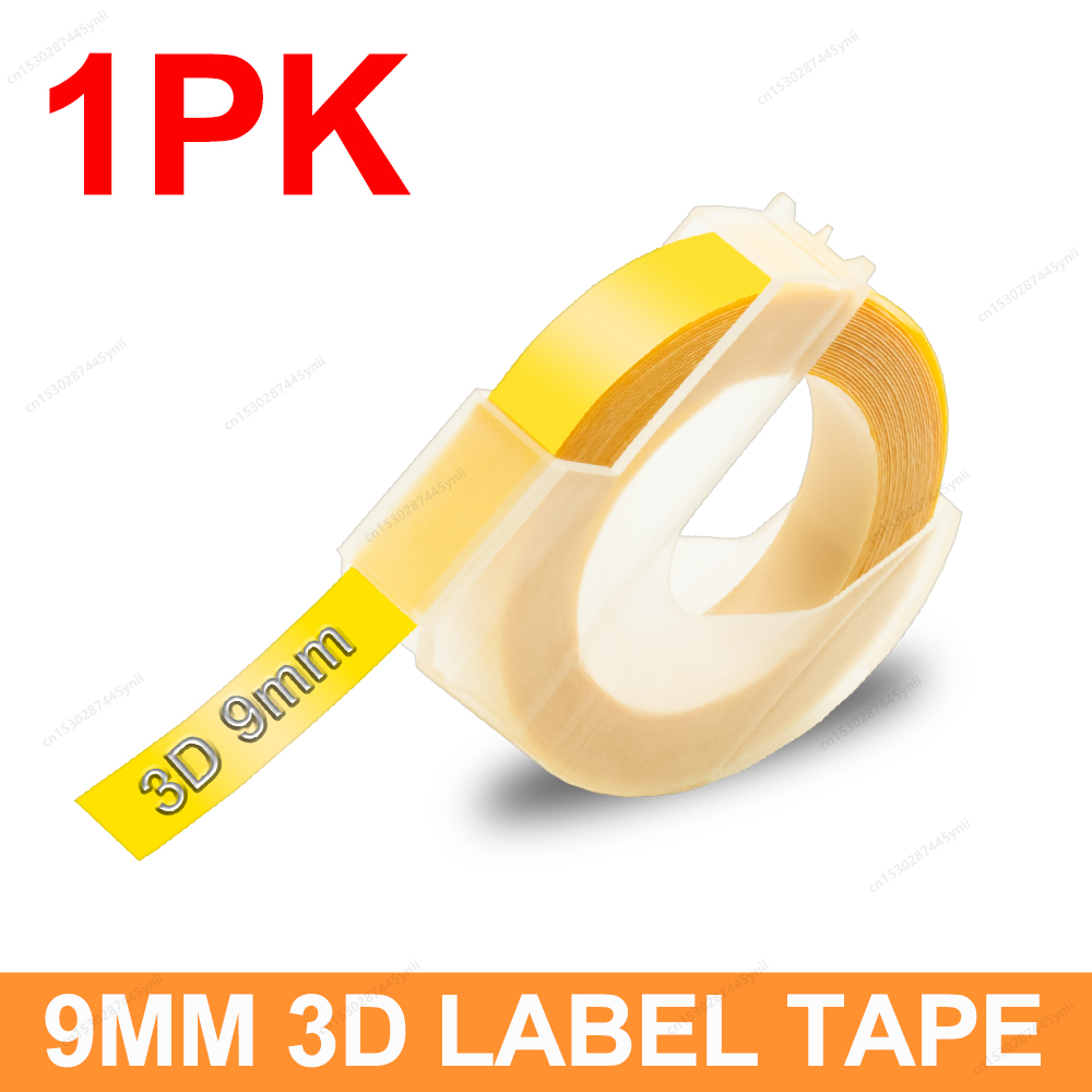 Mini Label Printer B90 Portable 3D Embossing Label Maker Similar as Dymo 12965 Manual Label Machine Or 1PK Dymo 3D Label Tape: Yellow