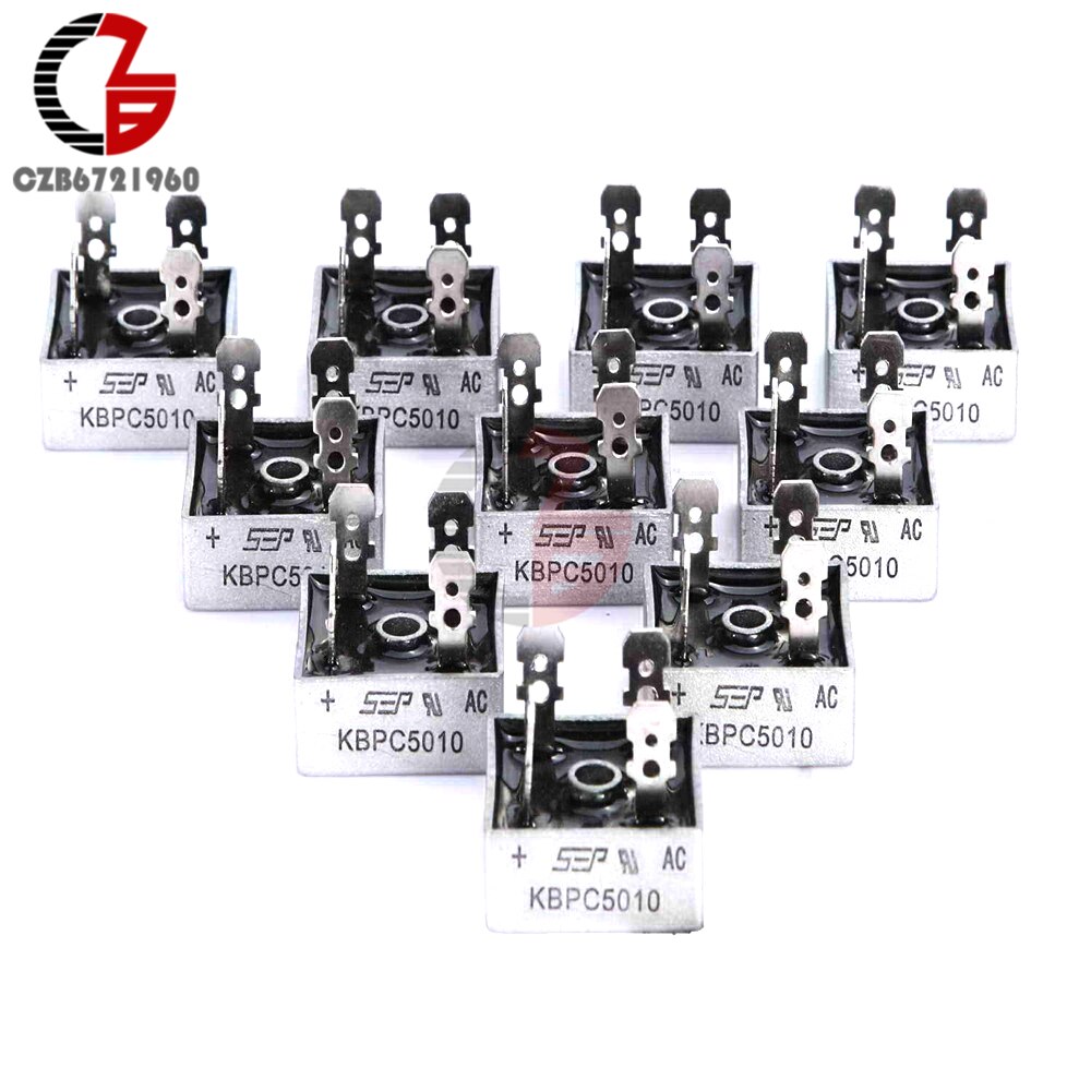 Conmutador KBPC1010 KBPC1510 KBPC2510 KBPC3510 KBPC3510W KBPC5010 Power Puente rectificador de diodo 15A 25A 35A 50A 1000V KBPC
