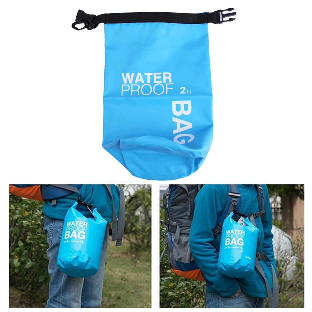 2L Waterproof Backpack Dry Bag Ultralight Waterproof PVC Bag Pouch Rafting Camping Hiking Swimming Kayaking Water Resistance