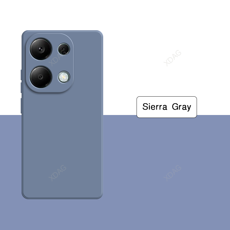 Capa de telefone de silicone líquido para xiaomi redmi note13 note 13 pro 13pro 4g 6.67 "alta qualidade macio original quadrado capa traseira escudo: Lavanda