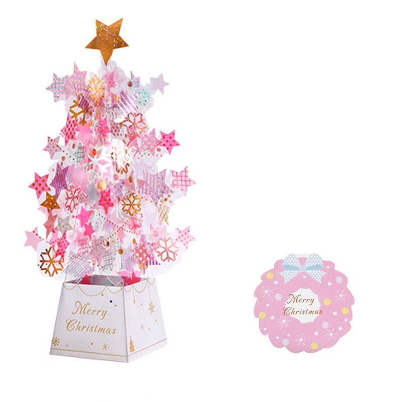 3D Pop-up Christmas Tree Castle Greeting Cards Birthday Postcards Invitations: 4