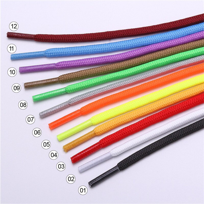 80/100/120CM 1 Pair Unisex Casual Shoelace Round Cord Dress Shoe Laces Colourful Cute Pink Color Elastic Shoelaces