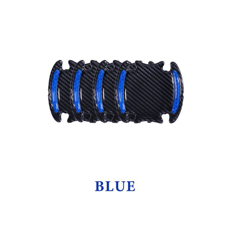 4pcs 3D Auto Deurklink Reflecterende Strips Waarschuwing Tape Deurklink Kom Cover Sticker Reflector Auto Styling Exterieur Accessoires: 4PCS BLUE BOWL
