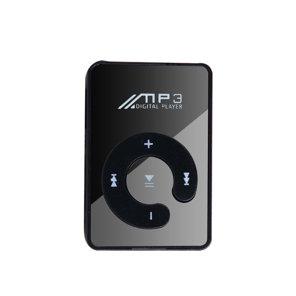 Portable Mini Clip USB MP3 Player Music Media Support Micro SD TF Card Hifi MP3 for Outdoor Sports: Black