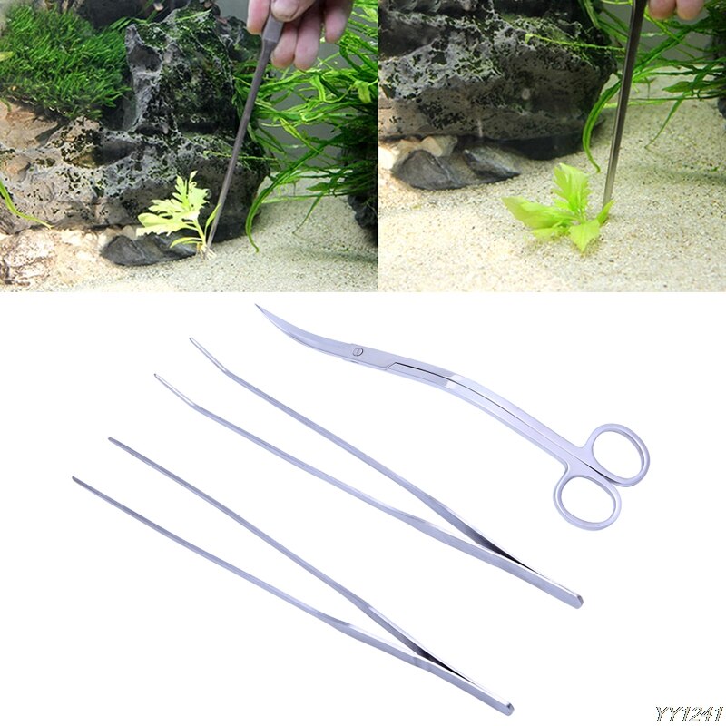 3- in- 1 aquarium levende planten pincet lange steel schaar trimgereedschapset