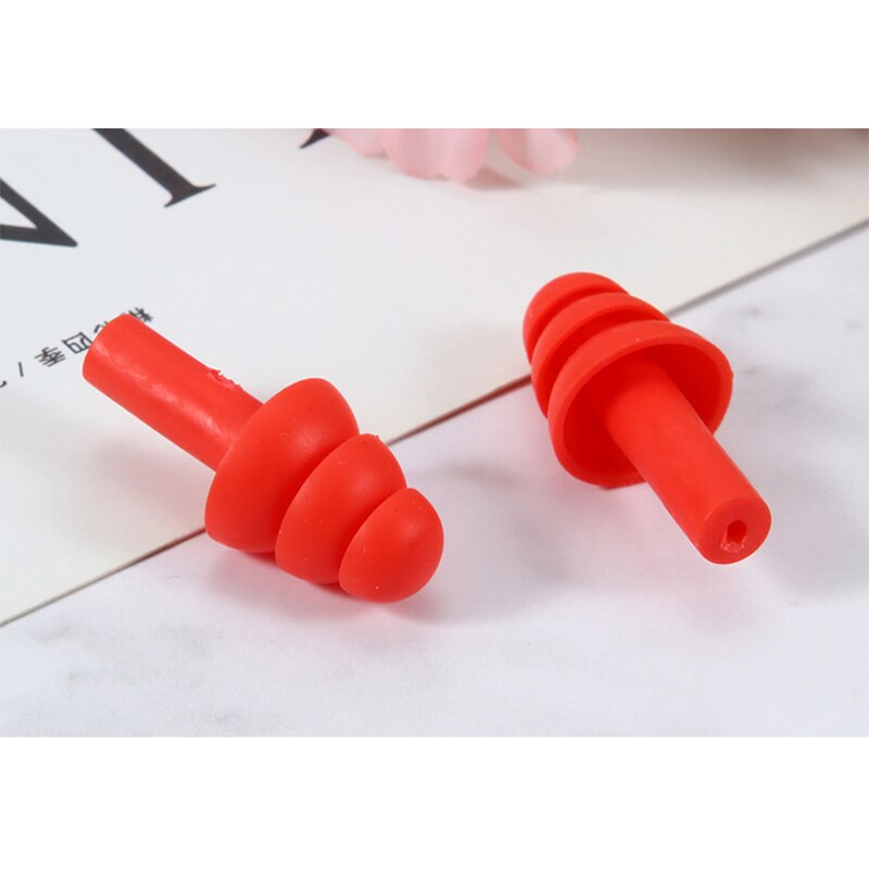 6Pairs Box-packed Comfort Anti-Noise Earplugs Reduction Silicone Soft Ear Plugs Swimming Silicone Earplugs Protective For Sleep: Red