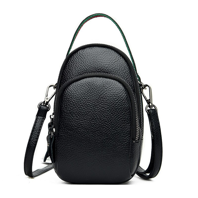 Neue Weiche Leder Hülse Mini Tasche Dame Schulter Umhängetaschen Für Frauen frauen Leder Handtaschen Bolsas Feminina: Schwarz