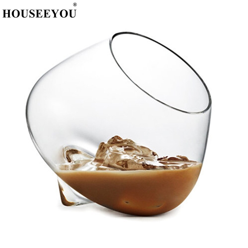 HOUSEEYOU Draaien Top Brede Buik Swing Whiskey Cocktail Wijn Cup Tumbler Cone Bottom Bar Keuken Drinken Crystal Bril