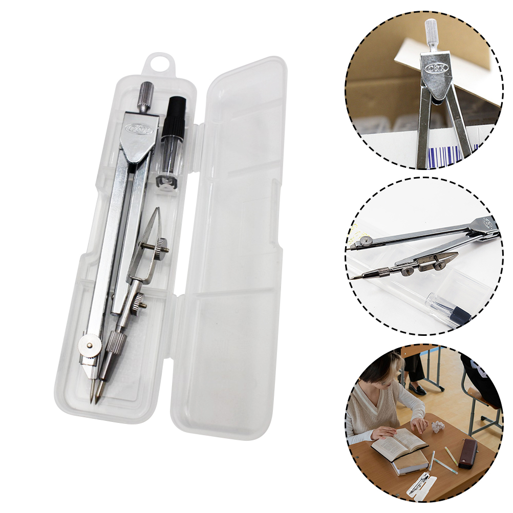 2Pcs School Geometry Compasses Student Compasses Stationery Office School Supplies