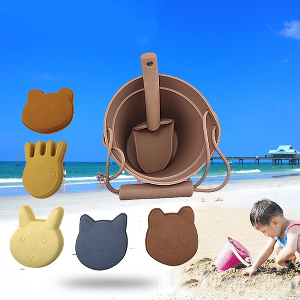 Children Summer Toys with Cute Animal Model Ins Seaside Beach Toys Rubber Dune Sand Mold Tools Sets Baby Bath Toy Kids Swim Toy