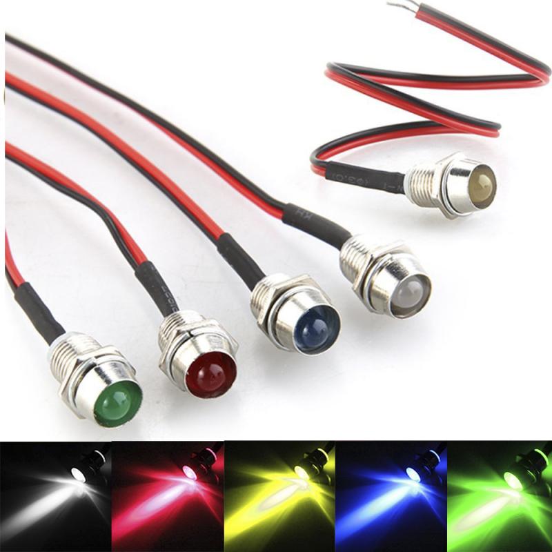5/10PCS 12v 8mm LED PANEL DASH WARNING LIGHT INDICATOR LAMP Car Truck SUV Boat Motorcycle Signal Lamp Motorcycle Accessories: 10pc