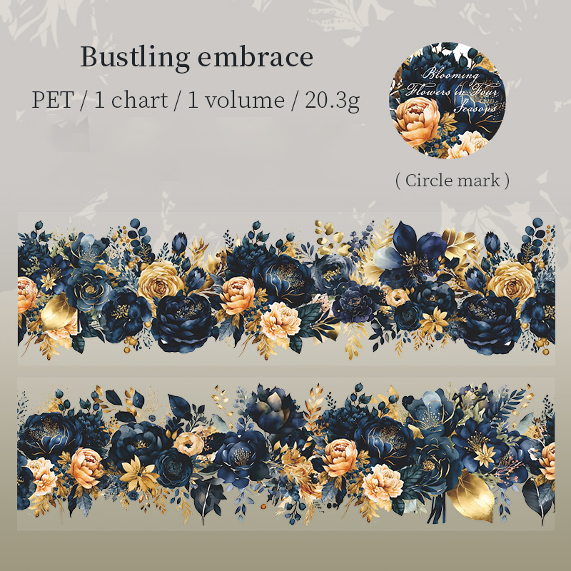 200cm/Roll PET Tape Flowers Four Seasons Series Plant Landscaping Handbook DIY Material Loop Sticker