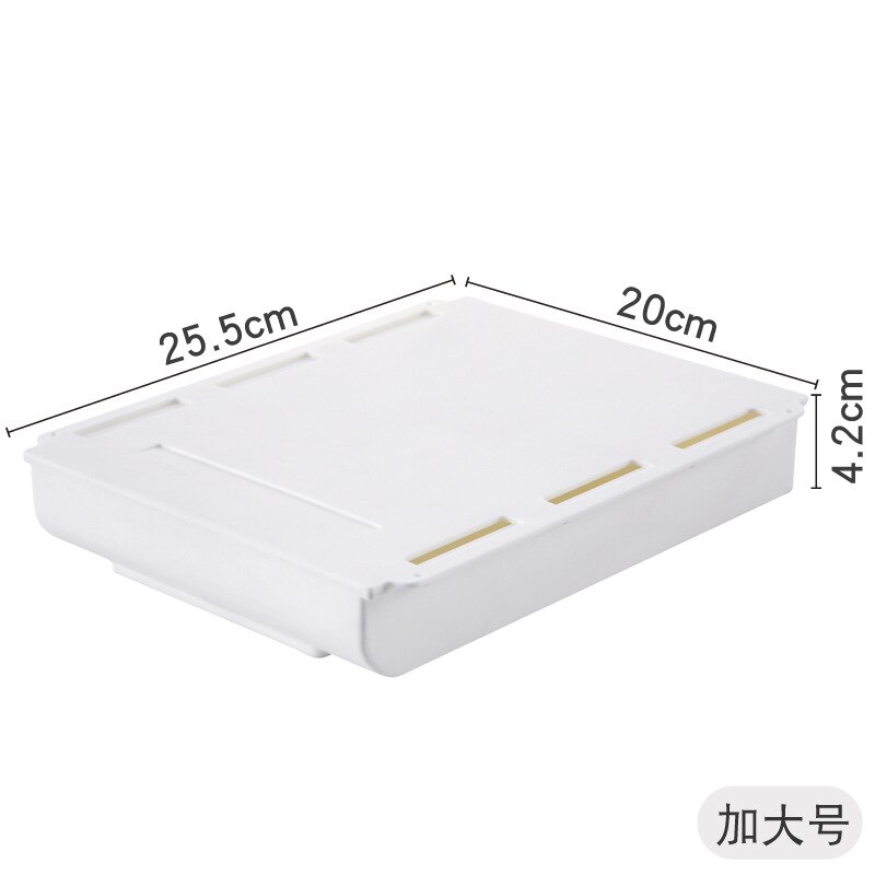 Self Stick Pencil Tray Desk Table Storage Drawer Organizer Box Under Desk Stand Self-adhesive under-drawer storage box: - Extra Large White