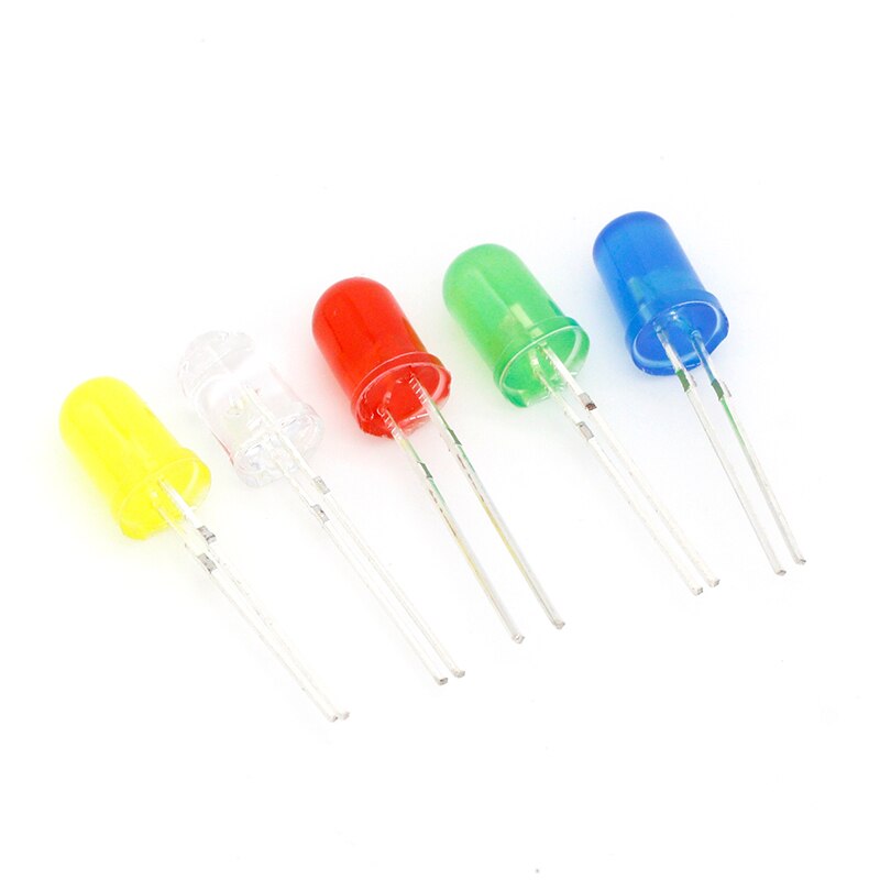100 stücke 5mm LED diode Licht Assorted Kit DIY LEDs Set Weiß Gelb Rot Grün Blau elektronische diy kit