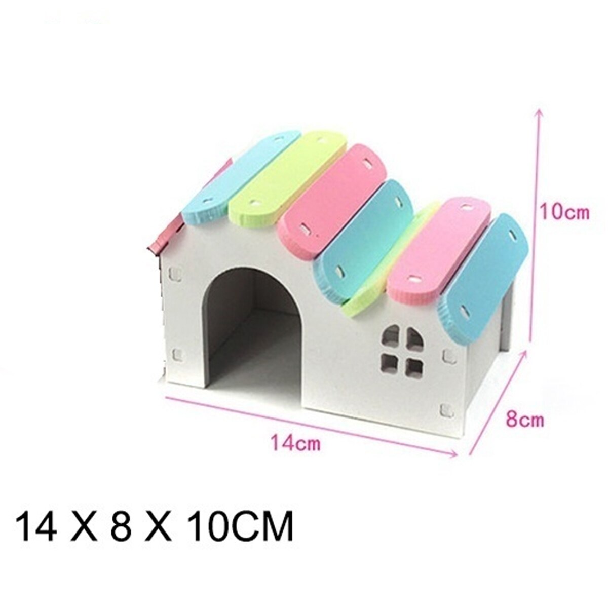 Château pour animaux de compagnie maison pour animaux de compagnie vue pont échelle petit Animal refuge Hamster maison de luxe deux couches cabane en bois: 3