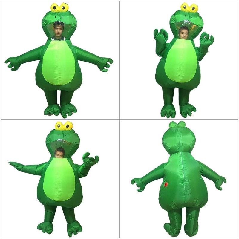 Oppustelig frø kostume voksne sjovt sprænge outfit halloween cosplay tøj