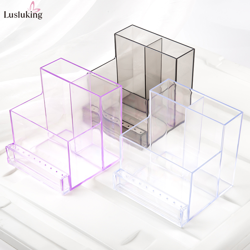 Taladro de uñas translúcido, organizador de productos para uñas, organizador de suministros, brocas para uñas, almacenamiento acrílico de 3 filas, herramientas para uñas, estante de exhibición
