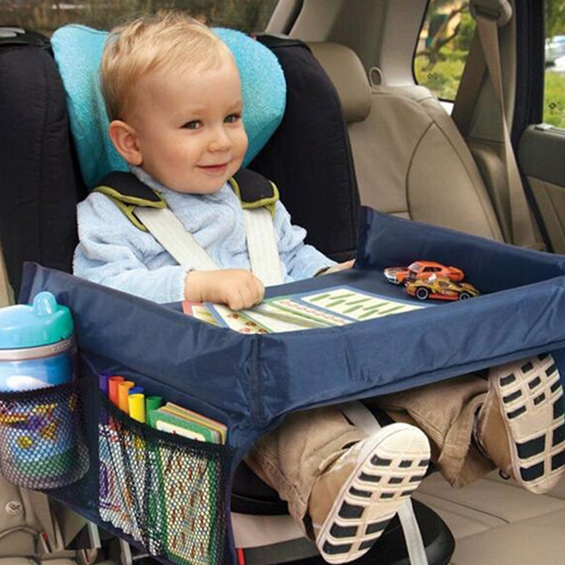 Baby-autozitje Lade Kinderwagen Kinderen Speelgoed Voedsel Water Houder Desk Kinderen Draagbare Tafel Voor Auto Kind Tafel Opslag reizen Spelen