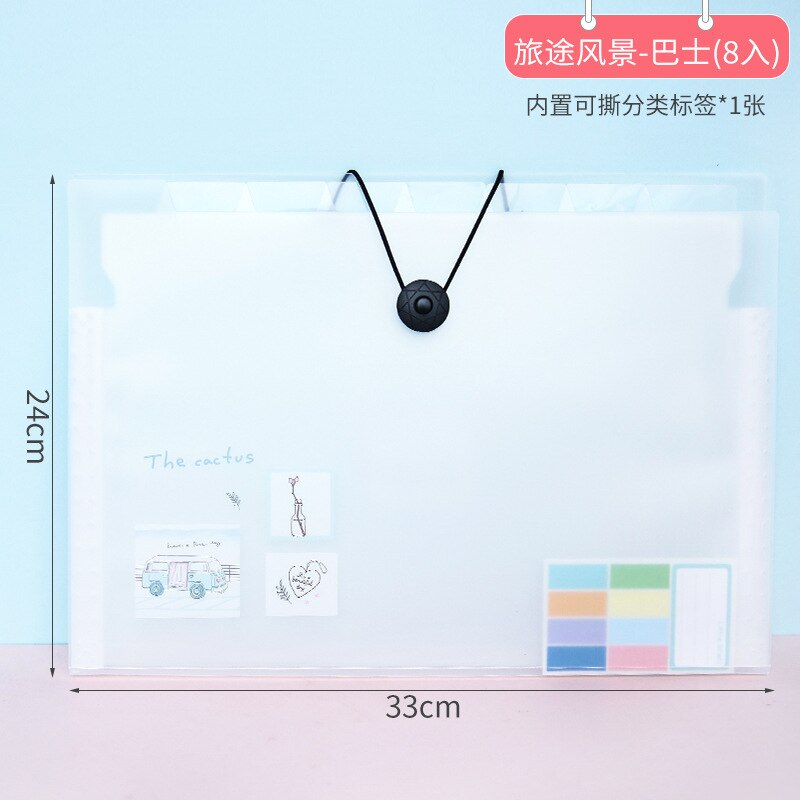 A4 Organ Pack Multilayer Folder PP Storage Bag Student Test Paper Clip Classification File Holder Pen Box Office Information Bag: BaShi