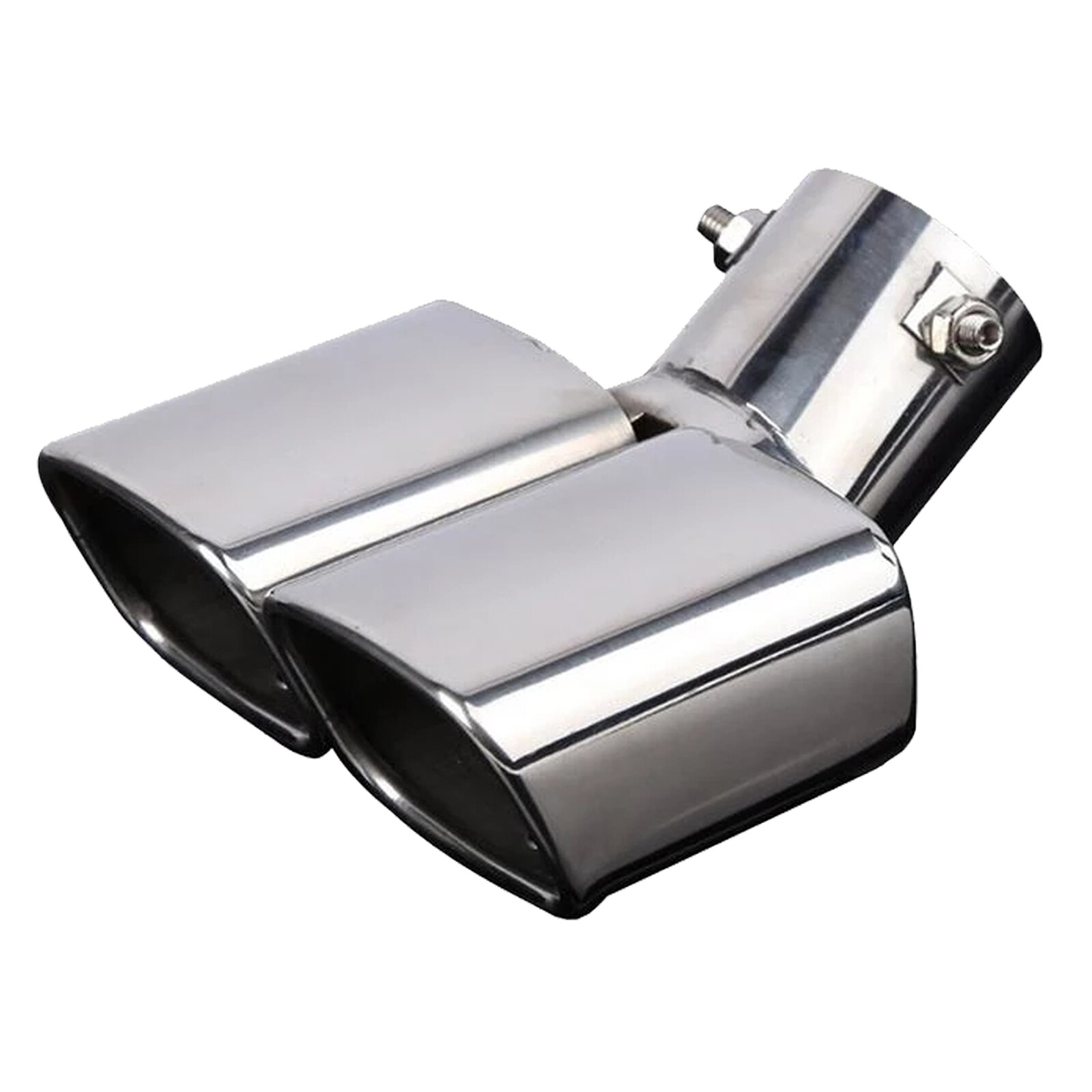 Embout de silencieux d'échappement universel en acier inoxydable, embout carré, un changement, deux accessoires pour voiture Double: Default Title