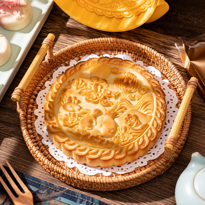 Festival del Medio Otoño molde de pastel de luna grande prensado a mano estilo cantonés 1 catties 600g horneado casero abrasivo comercial