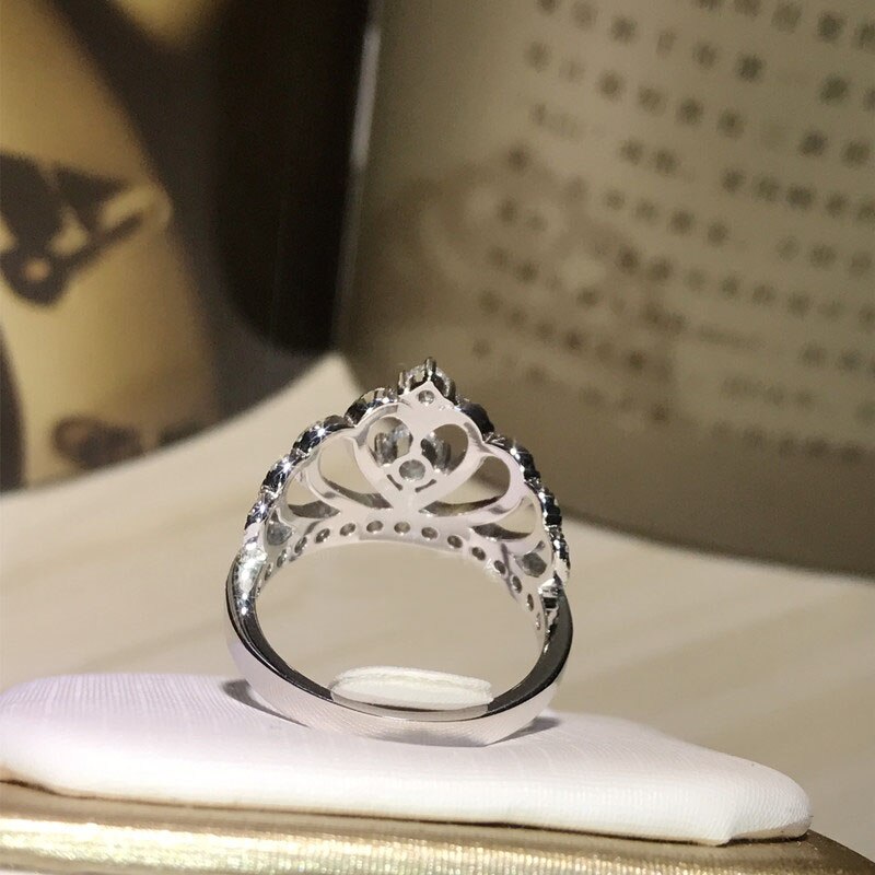 Maat 5-10 Handgemaakte choucong Luxe Sieraden 925 Sterling Zilveren Pave 5A CZ Zirconia Vrouwen Bruiloft Engagement Kroon Band Ring