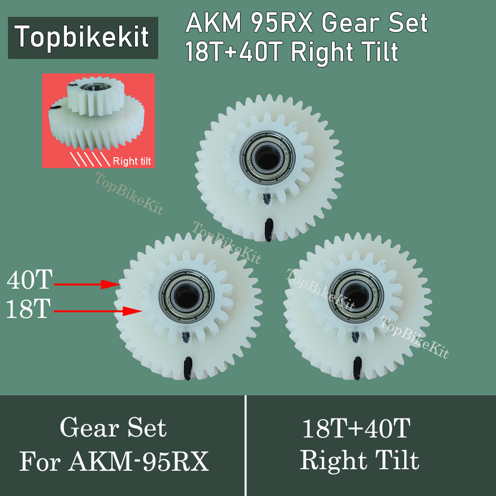 3 stk. 40t+18t tænder til akm 95rx motor nylon gearsæt til udskiftning af elcykel akm nylon gear til 95rx motorer /50g gear fedt: Hvid