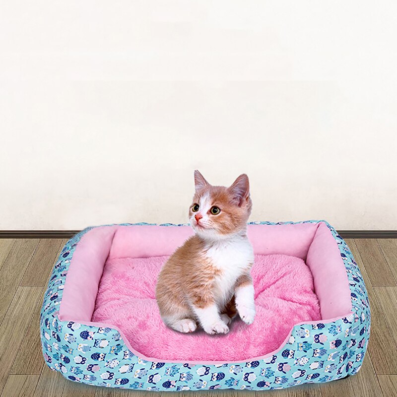 Pet Hond Kat Bed Pluche Bed Met Verwijderbare Pad Puppy Kitten Bed Kussen Mat Voor Alle Seizoenen Leuke Reizen Draagbare dierbenodigdheden