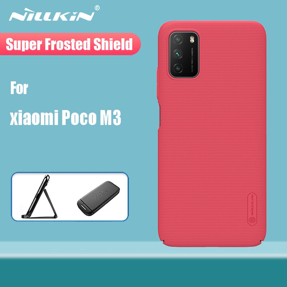 Voor Xiaomi Poco M3 Case Nillkin Camshield Slide Beschermen Camera Cover Lens Bescherming Case Voor Xiaomi Poco M3 Cover: Poco M3 Frost Red