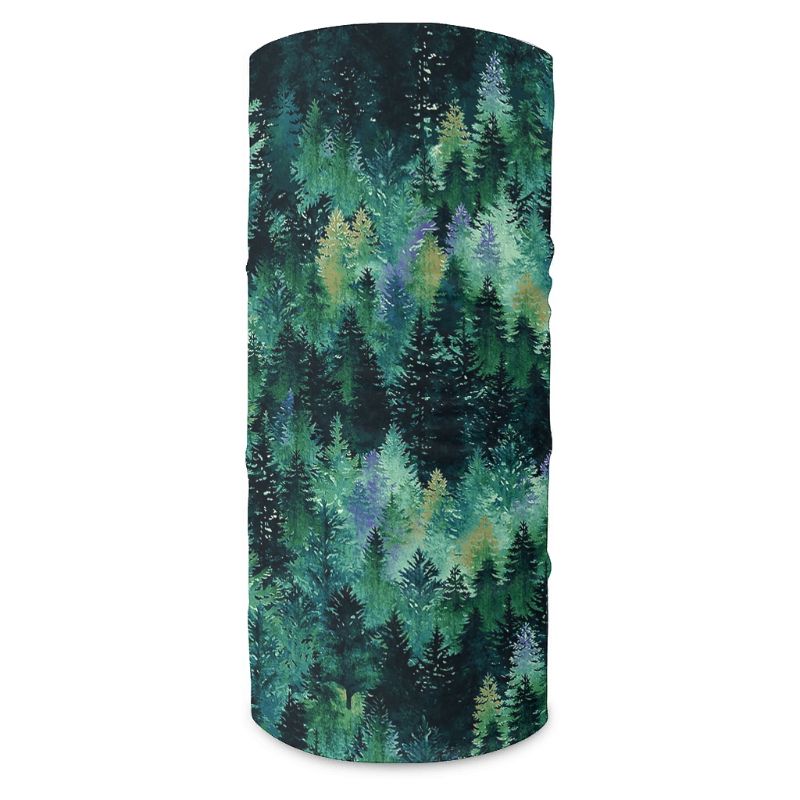 Groen Bos Bomen Landschap Print Bandana Gezichtsmasker Zon Sjaal Gezichtsmasker Wit Onesize