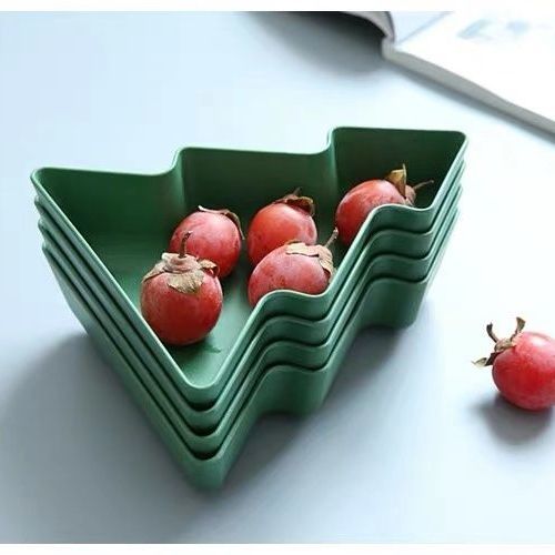 Christmas Tree Shape Fruit Plate Salad Plate Nordic Cute Candy Plate Melamine Plates Dinner Dessert Plate Dish Set