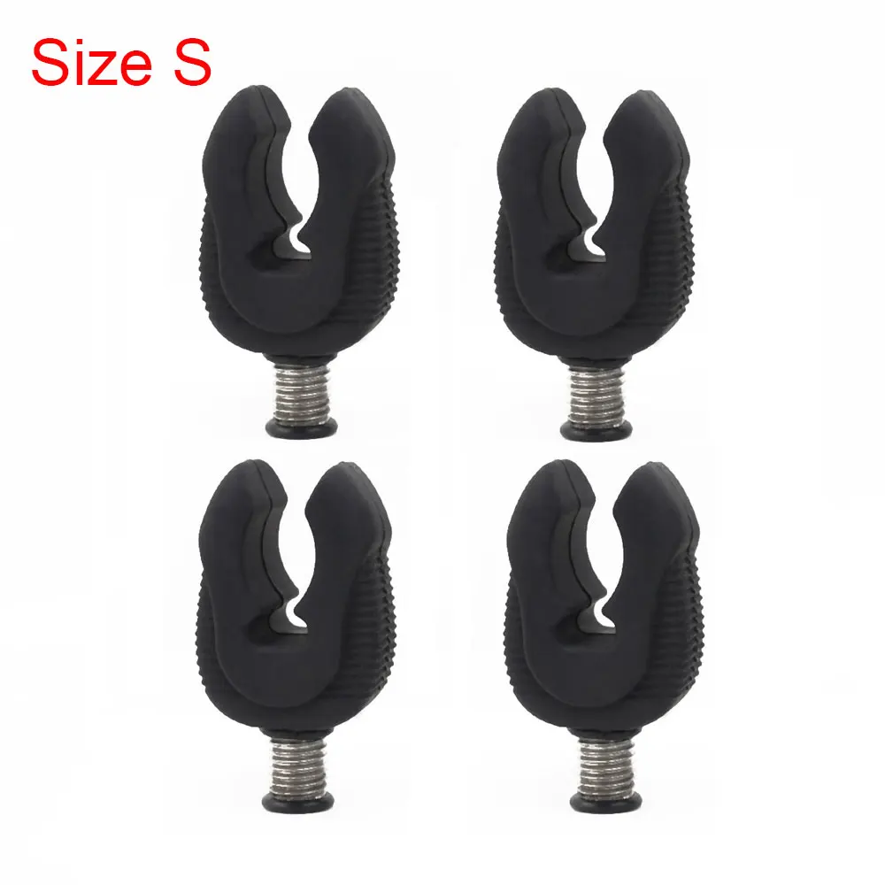 4 x Black Rubber fishing rod rest head Butt Rest Head Gripper Fishing Rod Holder carp Fishing accessories: black