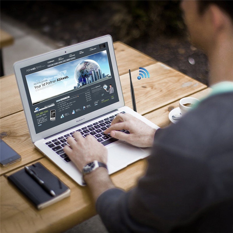 150 mbps mini usb wifi-adapter dual-band 2.4/5 ghz met antenne 802.11ac snelle usb lan ethernet connectoren
