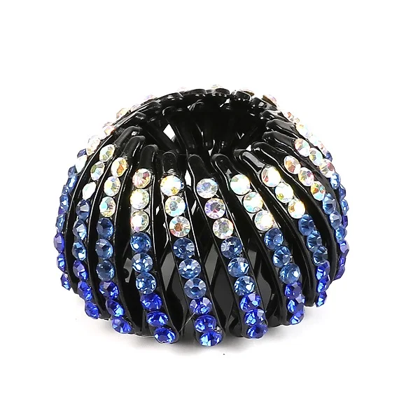 Frauen Haar Clips Kristall Vogel Nest Haar Klaue Brötchen-hersteller Hairgrip Haarnadeln Mädchen Pferdeschwanz-Halfter Klemmen Headwear Haar Zubehör: Champagner