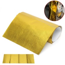 20 x 60cm selvklæbende reflekterende guld høj temperatur udstødnings varmeskjold wrap tape isolering klistermærker bil styling