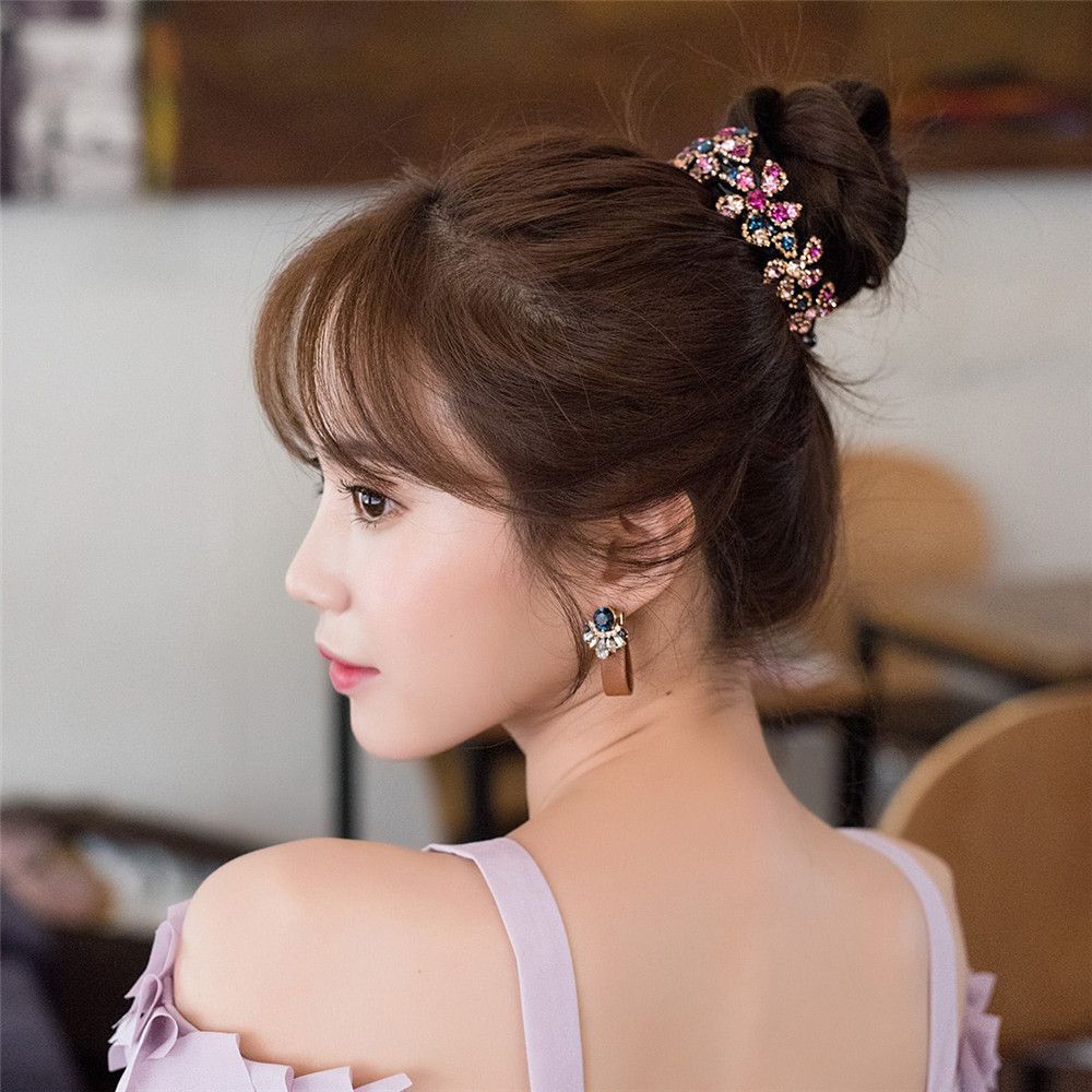 Soporte de para hacer moños, horquilla con diamantes de imitación, pinza para el pelo, banda para el pelo fuerte, herramienta imprescindible, accesorios para el cabello
