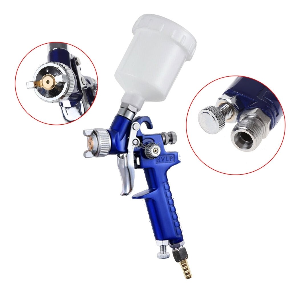 1mm Mini HVLP Air Paint Spray Gun Auto Car Detail Touch Up Sprayer Gravity Repair