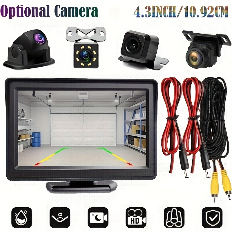 Cámara de visión trasera para coche, Monitor de 4,3 pulgadas con pantalla HD, sistema de marcha atrás para aparcamiento, furgoneta, autocaravana