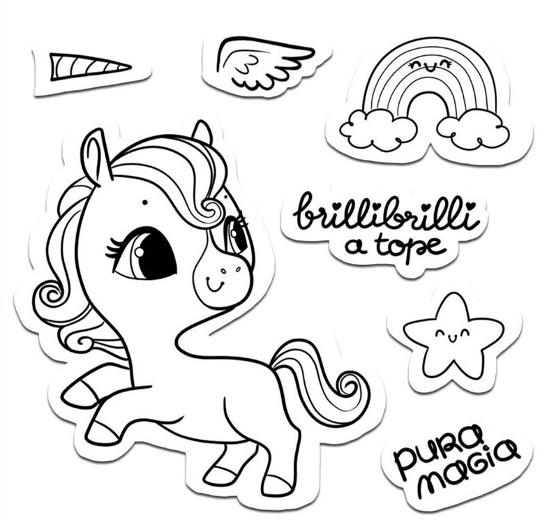 Spanish unicorn stamp Clear Stamp for Scrapbooking Transparent Silicone Rubber DIY Photo Album Decor 106