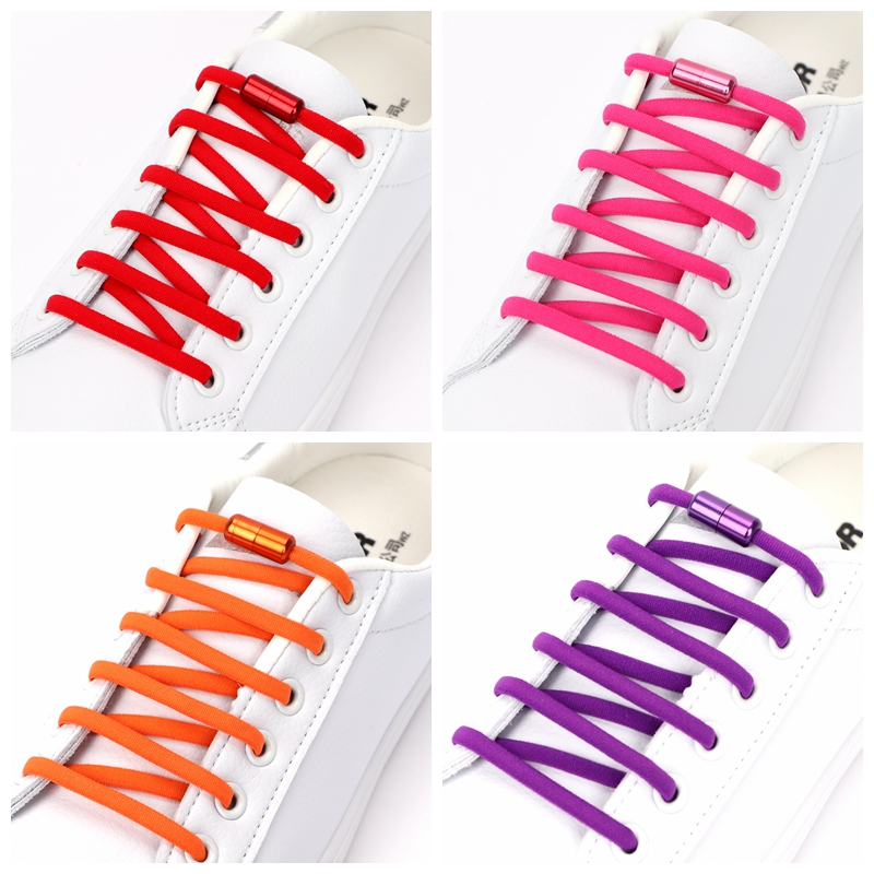 Elastic No Tie Shoelaces Semicircle Shoe Laces For Kids and Adult Metal Lock Sneakers Shoelace Boot Lazy Laces Shoe Strings