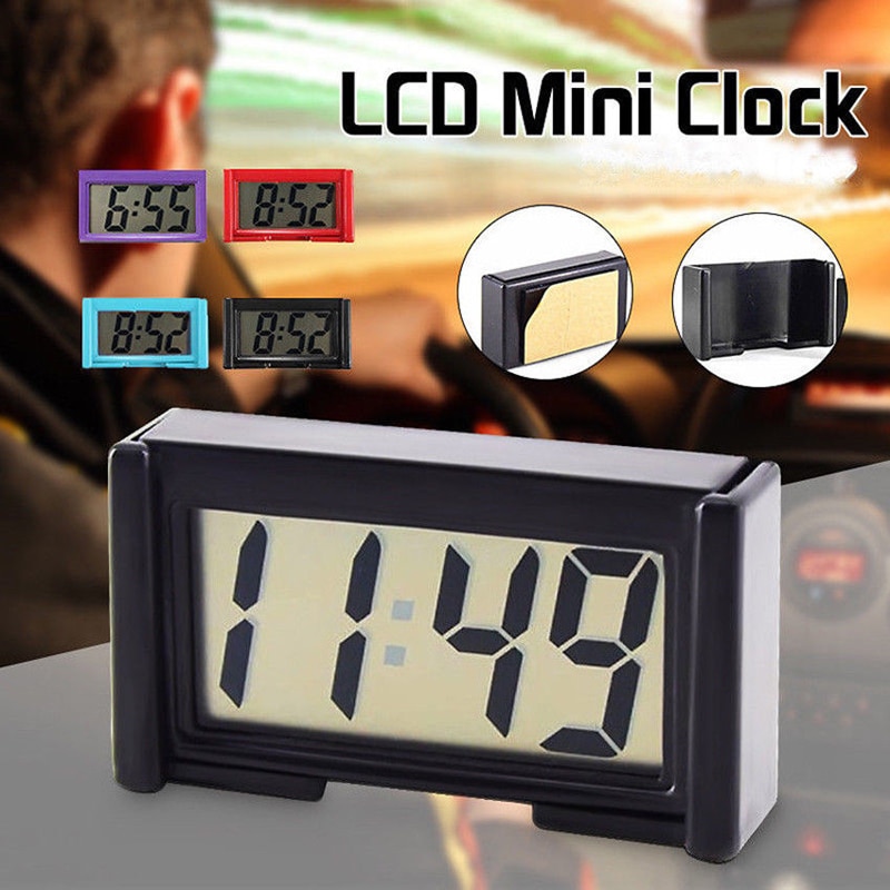 Eenvoudige 1 Pc Mini Lcd-scherm Digitale Klok Auto Dashboard Klokken Desk Tijd Klok Thuis Studie Levert Willekeurige Kleur
