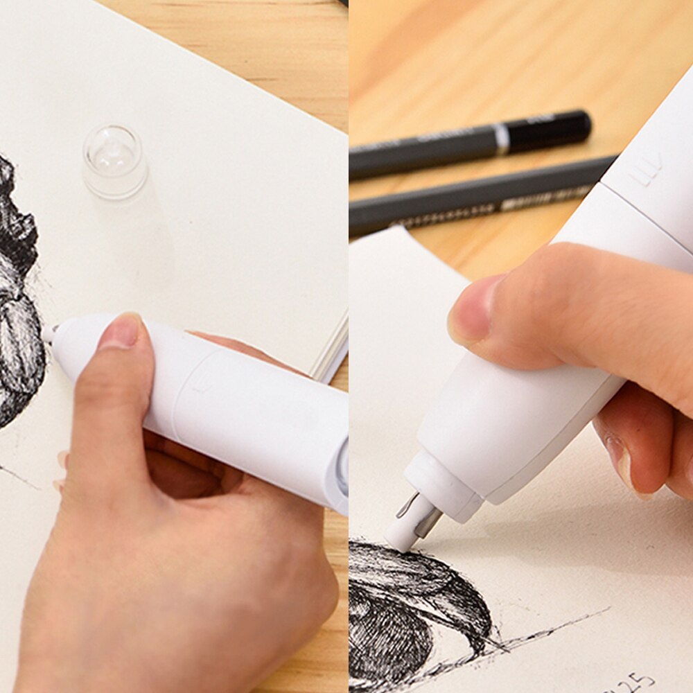 Battery Operated Eraser Electric Eraser set Automatic Rotation kids Child School Supplies Stationery Replaceable eraser rubber