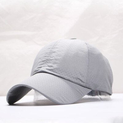 Solid Zomer Baseball Cap Mannen Snapback Vrouwen Sneldrogend Mesh Cap Ademend Zonnehoed Bone Masculino Trucker Cap: light grey