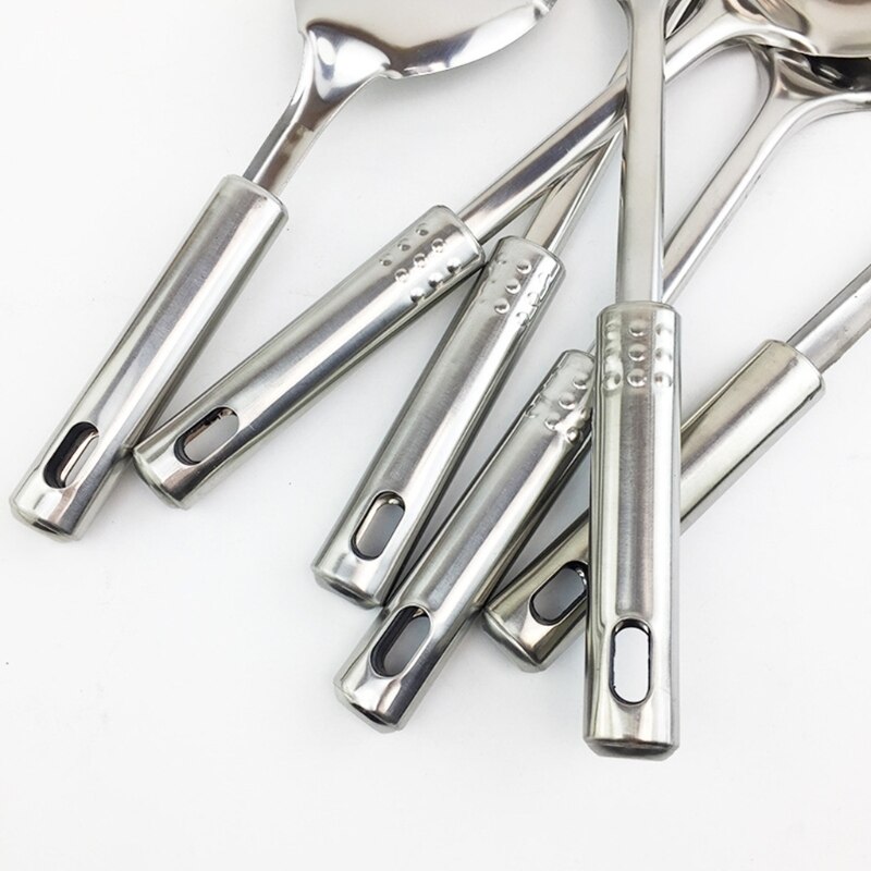 7 Pcs Keuken Kookgerei Set Duurzaam Roestvrij Staal Kookgerei Turner Tang Spatel Voor Thuis Keuken