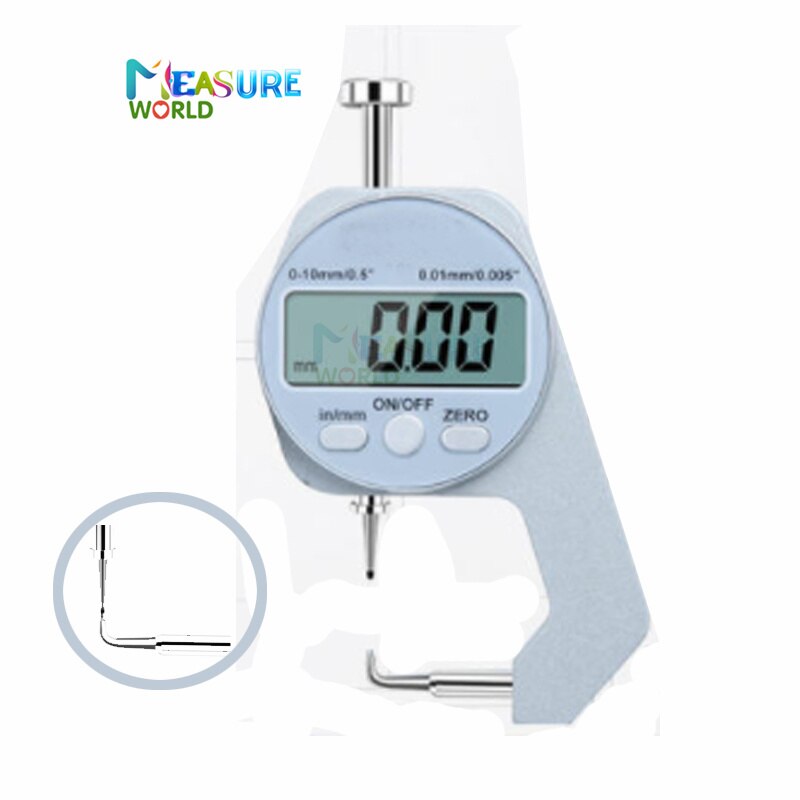 Digital Thickness Gauge Measuring Tools Electronic Thickness Meter Measure Thickness Of Paper Cloth Thin Metal Micrometer 0.01mm: 0-10mm Curved tip