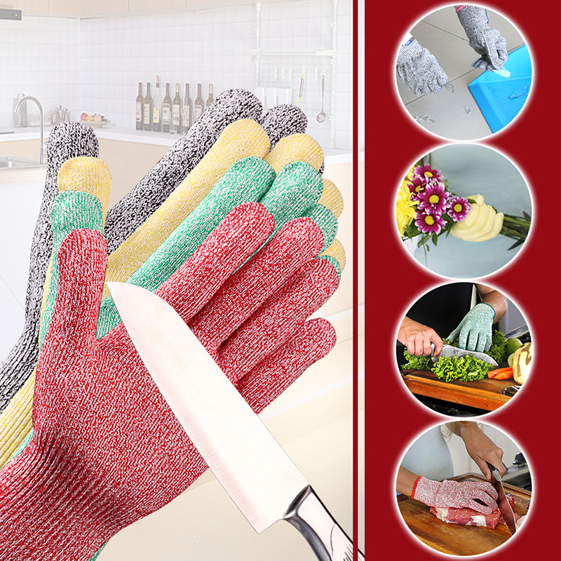 Cut Resistant Gloves Level 5 GMG Multicolor HPPE Food Grade For Kitchen Anti Cut Gloves Cut Proof Gloves