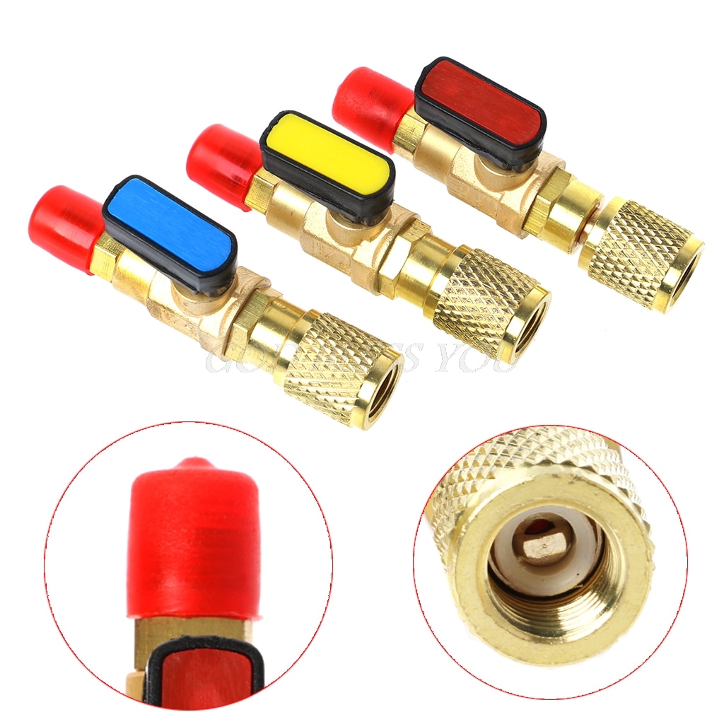 1/4 "stecker auf 1/4" Weibliche SAE Gerade Ball Ventil AC Ladung Für R22 Kältemittel