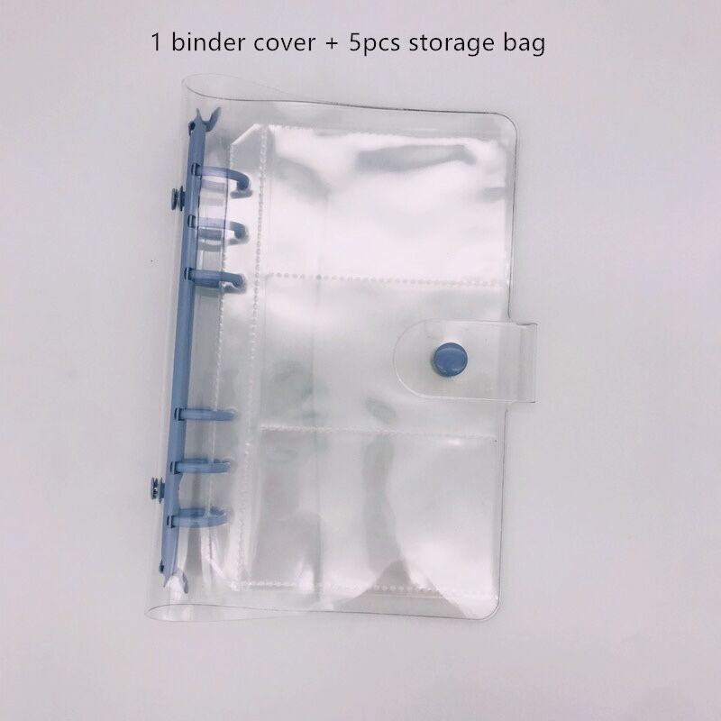 A6/A5 Pink Blue Purple Binder Notebook Cover &amp; Photo Organizer Diary Agenda Planner Bullet Cover School Stationery: warm blue / A6